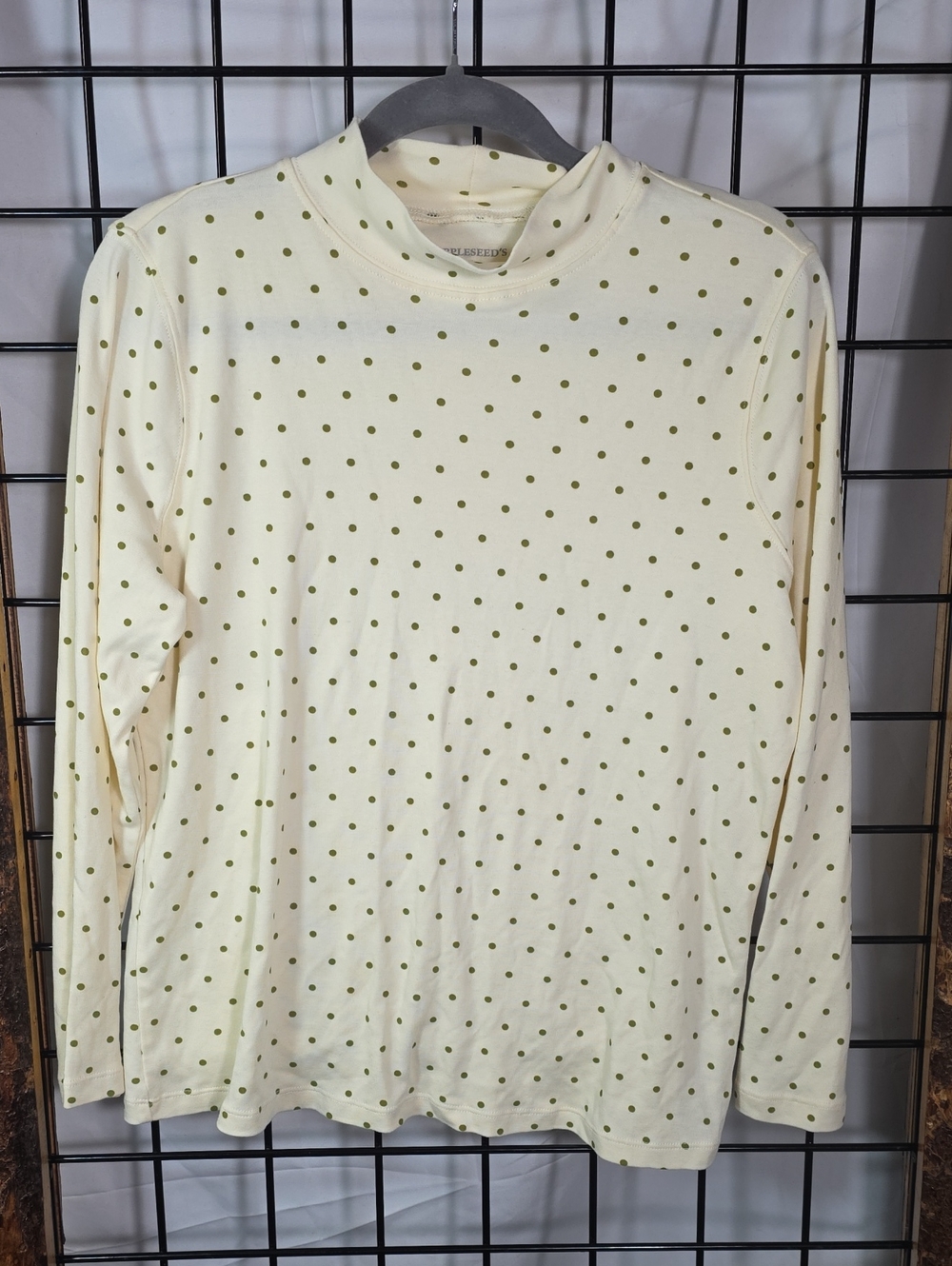 Cream Polka Dot Long-Sleeve Top